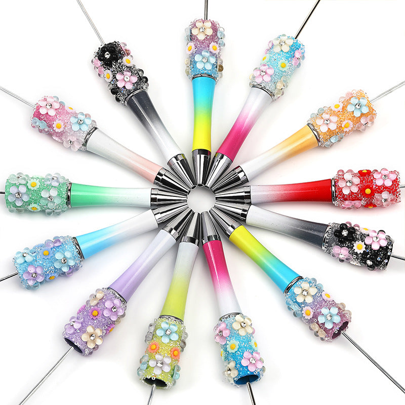 New Creative Flower Starry Sugar Pen Handmade DIY Ballpoint Pen Spot Wholesale Ballpoint Pen